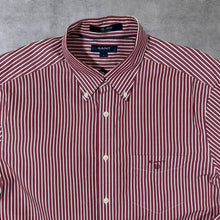 Load image into Gallery viewer, GANT "The Breton" Regular Fit Red White Striped Long Sleeve Button-Down Cotton Shirt

