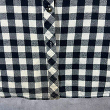 Load image into Gallery viewer, Blue Mountain Black White Plaid Check Long Sleeve Flannel Shirt
