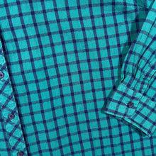 Load image into Gallery viewer, Eddie Bauer Green Blue Plaid Check Long Sleeve Flannel Shirt
