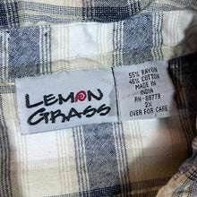 Load image into Gallery viewer, Lemon Grass Grey Beige White Plaid Check Long Sleeve Flannel Shirt
