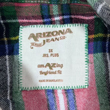 Load image into Gallery viewer, Arizona Jeans Co. "Boyfriend Fit" Multi Plaid Check Long Sleeve Flannel Shirt
