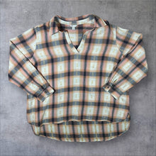 Load image into Gallery viewer, Cato Multi Plaid Check Long Sleeve Open Collar Pullover Flannel Shirt
