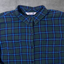 Load image into Gallery viewer, Riders by Lee Green Blue Plaid Check Long Sleeve Flannel Shirt
