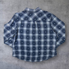 Load image into Gallery viewer, Faded Glory Blue White Plaid Check Long Sleeve Flannel Shirt
