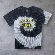 Load image into Gallery viewer, Nassau Bahamas Souvenir Spellout Graphic Black Grey Tie Dye T-Shirt
