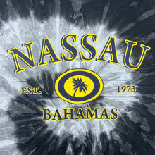 Load image into Gallery viewer, Nassau Bahamas Souvenir Spellout Graphic Black Grey Tie Dye T-Shirt

