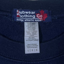 Load image into Gallery viewer, Dubwear Clothing Co. "Brock University" Embroidered Spellout Navy Blue Sweatshirt
