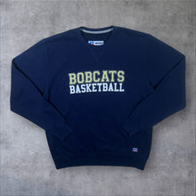 Load image into Gallery viewer, Vintage Russell Athletic "Bobcats Basketball" College Graphic Navy Blue Sweatshirt
