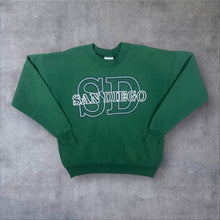 Load image into Gallery viewer, Vintage Hanes (1992) "San Diego" Souvenir Spellout Graphic Green Sweatshirt
