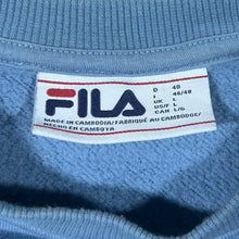 Load image into Gallery viewer, FILA Script Logo Spellout Graphic Blue Crewneck Sweatshirt

