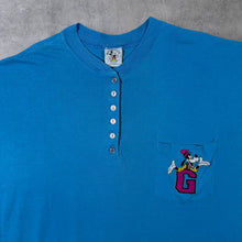 Load image into Gallery viewer, Vintage Mickey &amp; Co. Disney Goofy Embroidered Pocket Blue Henley Button T-Shirt
