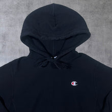 Load image into Gallery viewer, Champion Reverse Weave Classic Black Mini Logo Pullover Hoodie
