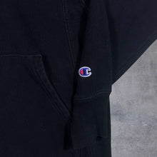 Load image into Gallery viewer, Champion Reverse Weave Classic Black Mini Logo Pullover Hoodie
