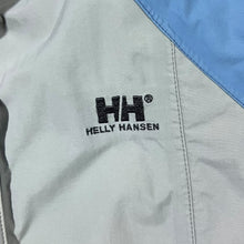 Load image into Gallery viewer, Helly Hansen Blue Beige Hooded Windbreaker Sailing Hiking Jacket
