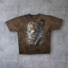 Load image into Gallery viewer, The Mountain (2011) Tiger Animal Wildlife Graphic Brown Tie Dye T-Shirt
