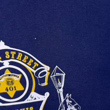 Load image into Gallery viewer, Vintage 90's Hanes "Beale Street Memphis Police" USA Navy Blue Single Stitch T-Shirt

