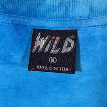 Load image into Gallery viewer, Early 00's WILD Native American Wolf Dreamcatcher Graphic Blue Tie Dye T-Shirt
