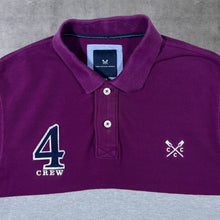 Load image into Gallery viewer, Crew Clothing Company Maroon Grey Colour Block Short Sleeve Cotton Polo Shirt
