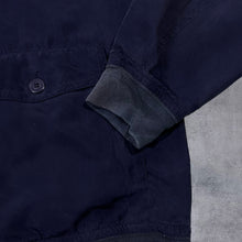 Load image into Gallery viewer, Vintage Porto Di Panama 100% Silk Navy Blue Lightweight Button Bomber Jacket
