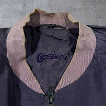 Load image into Gallery viewer, Vintage Cartouche 100% Silk Faded Purple Lightweight Zip Bomber Jacket
