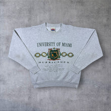 Load image into Gallery viewer, Vintage Nutmeg "University Of Miami Hurricanes" College Graphic Grey Sweatshirt
