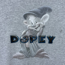 Load image into Gallery viewer, Vintage Disney Store "Dopey" Snow White Spellout Graphic Grey Sweatshirt

