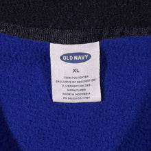 Load image into Gallery viewer, Old Navy Embroidered Spellout Blue Black 1/4 Zip Fleece Pullover Sweatshirt

