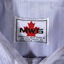 Load image into Gallery viewer, Vintage 90's MWG Western Style Light Blue Striped Popper Long Sleeve Shirt
