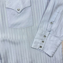 Load image into Gallery viewer, Vintage 90's MWG Western Style Light Blue Striped Popper Long Sleeve Shirt
