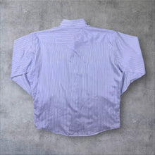 Load image into Gallery viewer, Vintage 90's MWG Western Style Light Blue Striped Popper Long Sleeve Shirt

