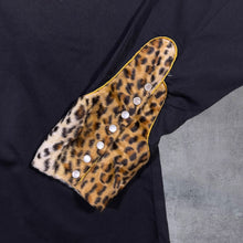 Load image into Gallery viewer, Conley's Cowboy Western Leopard Animal Print Black Popper Long Sleeve Shirt
