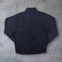 Load image into Gallery viewer, Vintage S.I.B Cowboy Western USA Flag Panel Black Popper Long Sleeve Shirt
