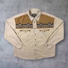 Load image into Gallery viewer, Vintage Atlas For Men Cowboy Western Embroidered Native American Long Sleeve Shirt
