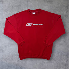 Load image into Gallery viewer, Early 00's Reebok Classic Logo Spellout Graphic Red Crewneck Sweatshirt
