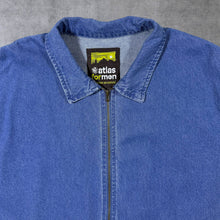 Load image into Gallery viewer, Atlas For Men Classic Blue Denim Cotton Zip Bomber Jacket
