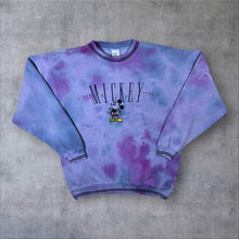 Load image into Gallery viewer, Early 00's The Disney Store "Mickey" Embroidered Tie Dye Crewneck Sweatshirt
