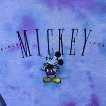 Load image into Gallery viewer, Early 00's The Disney Store "Mickey" Embroidered Tie Dye Crewneck Sweatshirt
