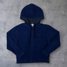 Load image into Gallery viewer, Early 00's Reebok Mini Logo Navy Blue Fleece Zip Hoodie
