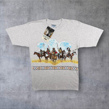 Load image into Gallery viewer, Vintage Habitat (1991) Native American Horse Eagle Wildlife Graphic Grey T-Shirt
