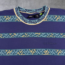 Load image into Gallery viewer, Quiksilver Mini Logo Blue Striped Patterned Skater Surfer Short Sleeve T-Shirt
