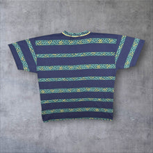 Load image into Gallery viewer, Quiksilver Mini Logo Blue Striped Patterned Skater Surfer Short Sleeve T-Shirt
