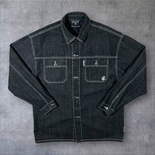 Load image into Gallery viewer, Early 00's Rocawear Y2K Hip Hop Raw Dark Grey Denim Button Jacket
