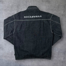 Load image into Gallery viewer, Early 00's Rocawear Y2K Hip Hop Raw Dark Grey Denim Button Jacket

