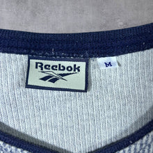 Load image into Gallery viewer, Vintage Reebok Embroidered Mini Logo Ribbed Grey V-Neck Sweatshirt
