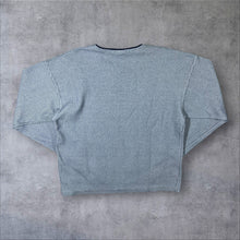 Load image into Gallery viewer, Vintage Reebok Embroidered Mini Logo Ribbed Grey V-Neck Sweatshirt
