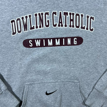 Load image into Gallery viewer, Nike "Dowling Catholic Swimming" College Centre Swoosh Graphic Grey Hoodie
