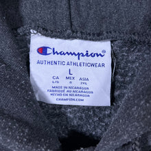 Load image into Gallery viewer, Champion "James Madison" College Spellout Graphic Dark Grey Hoodie
