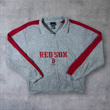Load image into Gallery viewer, Reebok MLB Boston Red Sox Baseball Embroidered Logo Grey 1/4 Zip Fleece Sweatshirt
