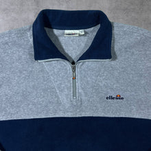 Load image into Gallery viewer, Early 00's Ellesse Embroidered Mini Logo Grey Navy Blue 1/4 Zip Fleece Sweatshirt
