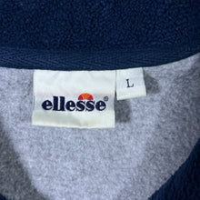 Load image into Gallery viewer, Early 00's Ellesse Embroidered Mini Logo Grey Navy Blue 1/4 Zip Fleece Sweatshirt
